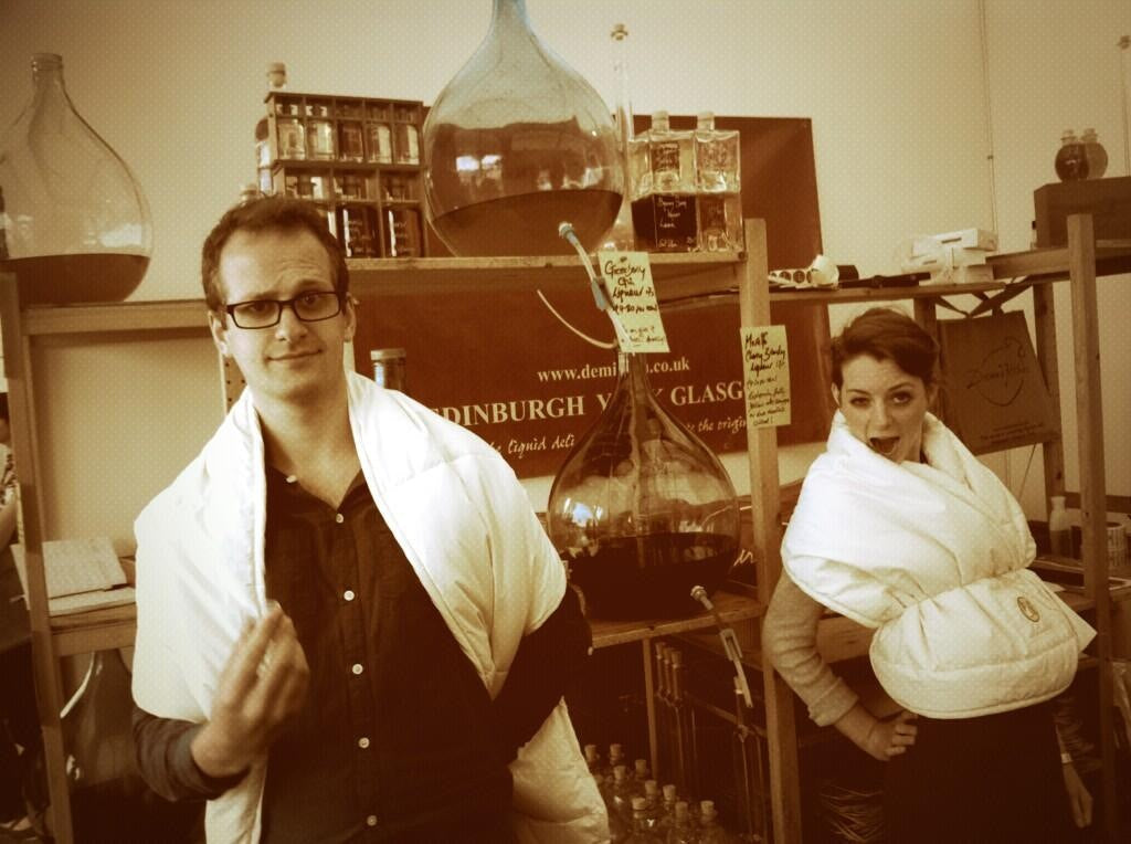 Tiggy and Mark in action on the Demijohn stand, watch out!
