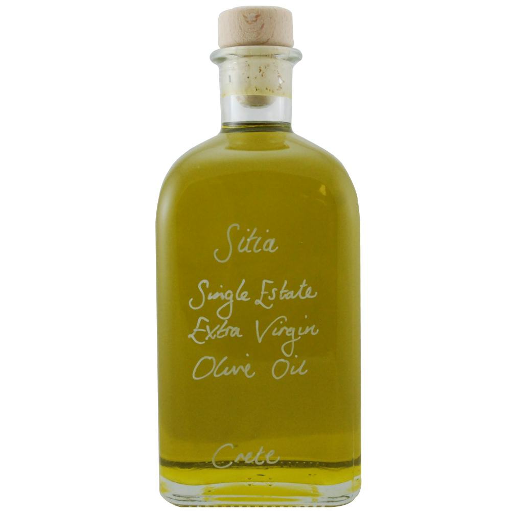 Sitia Extra Virgin Olive Oil in an Antica Quadra 500ml bottle