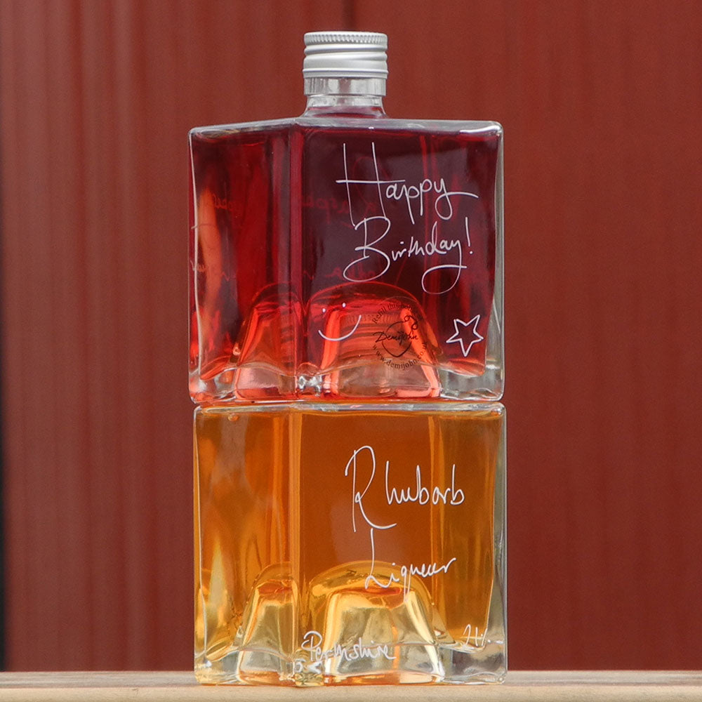 Rhubarb Liqueur and Raspberry Vodka Liqueur Stacking Gift Set