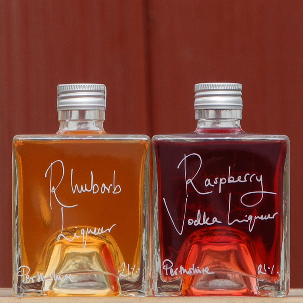 Rhubarb Liqueur and Raspberry Vodka Liqueur Stacking Gift Set