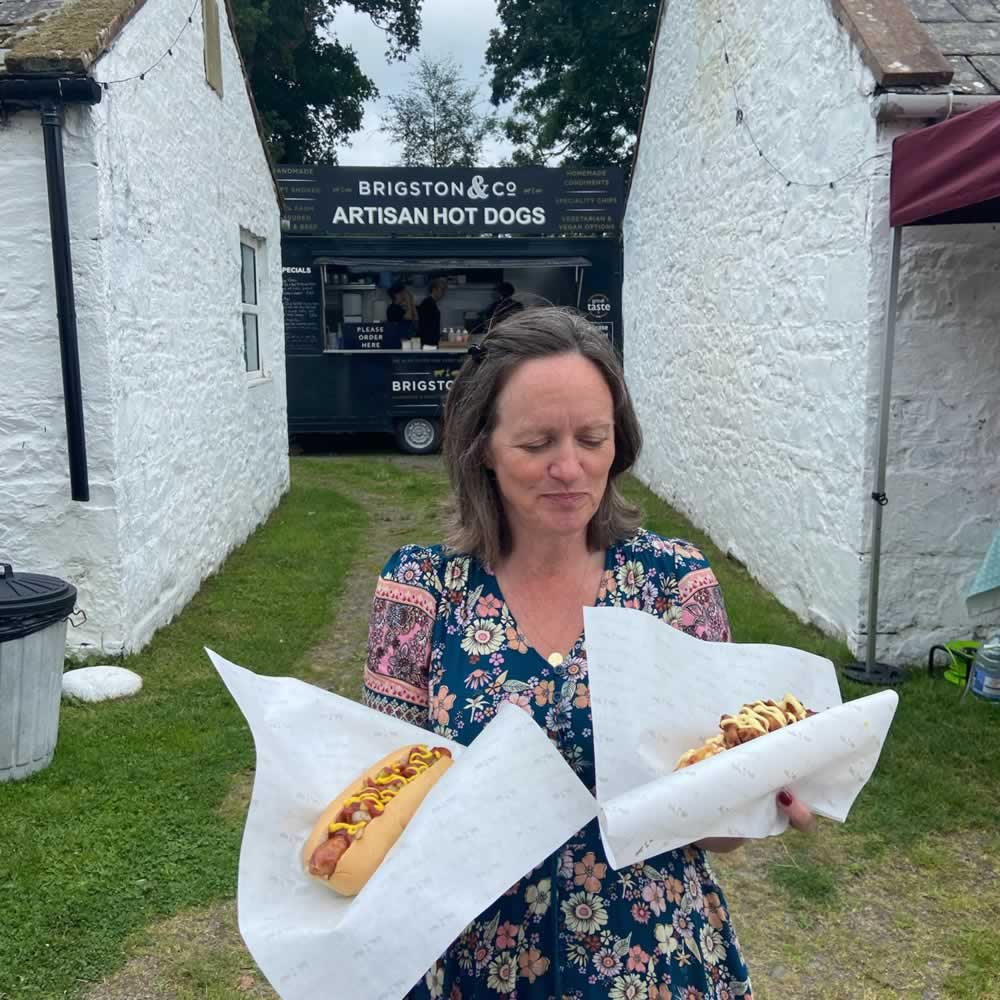 Memories of Glenlair Feastival 2025, an exclusive music festival with food and drink. Brigston & Co Hotdogs, yum!