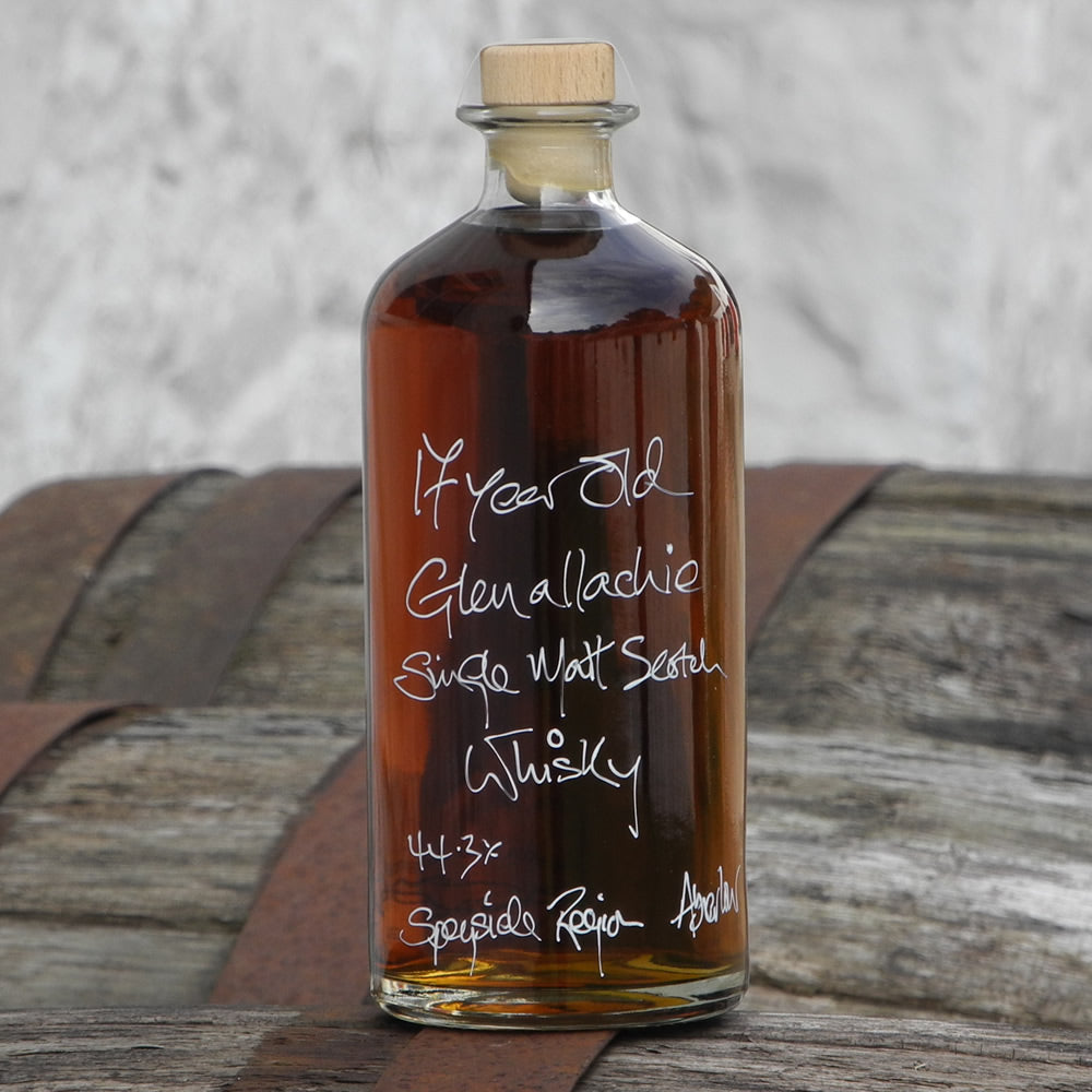 A Cubana 700ml bottle of 17 year old Glenallachie Single Malt Scotch Whisky 44.3%