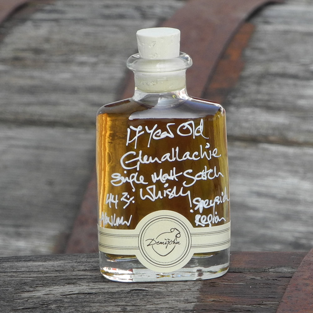 17 year old Glenallachie Single Malt Scotch Whisky 44.3 in a miniature 50ml hipflask shaped bottle