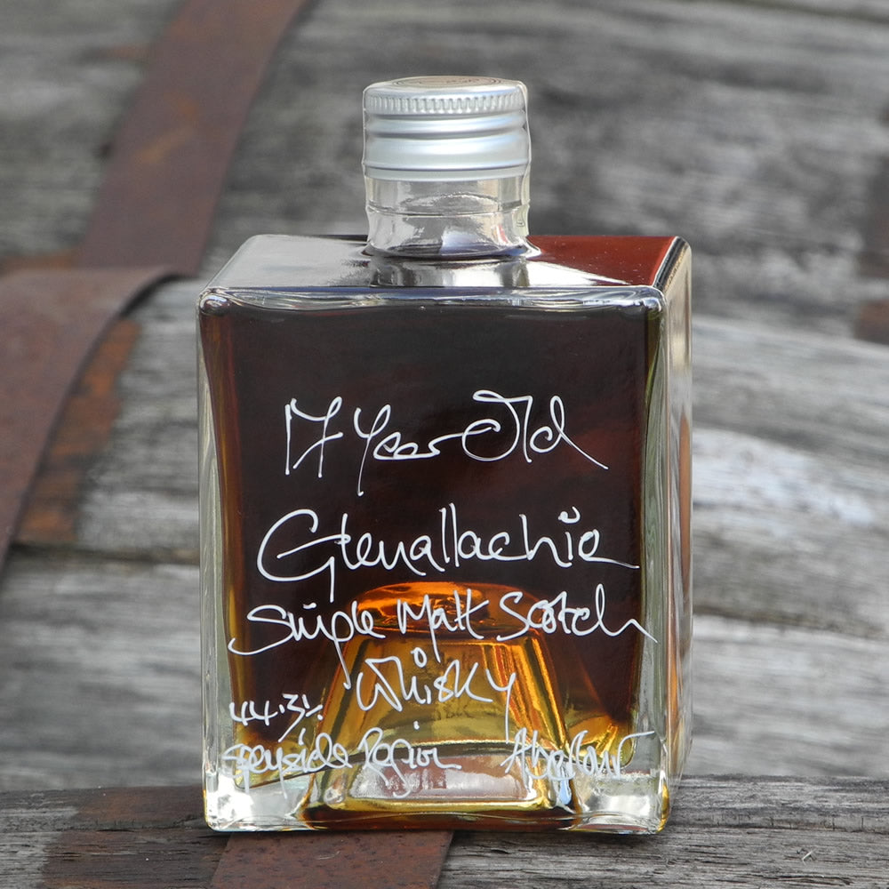 500ml cube shaped bottle of 17 year old Glenallachie Single Malt Scotch Whisky 44.3%