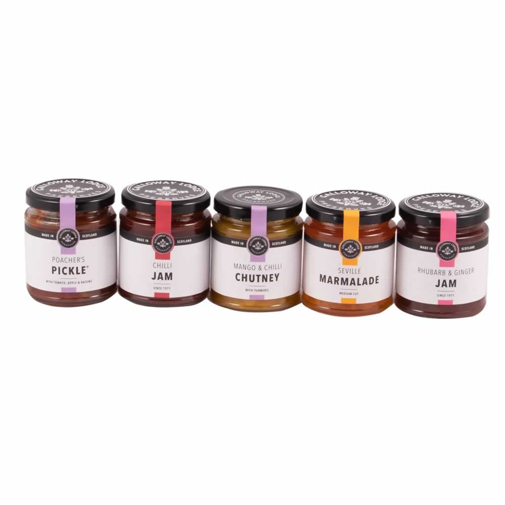 Set of 5 Scottish Marmalade, Jams and Chutneys